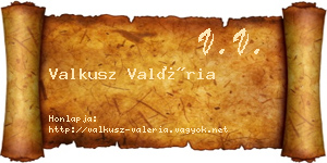 Valkusz Valéria névjegykártya