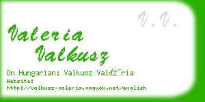 valeria valkusz business card